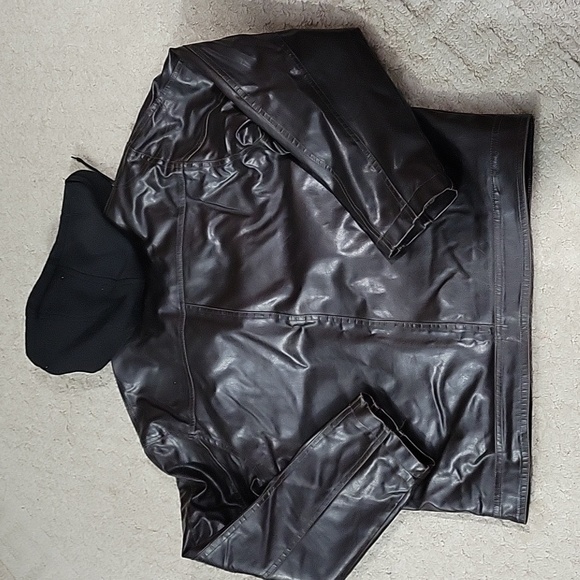 Maxxsel leather jacket, Men's L. Sweatshirt/sherpa zip out lining. - Picture 4 of 5